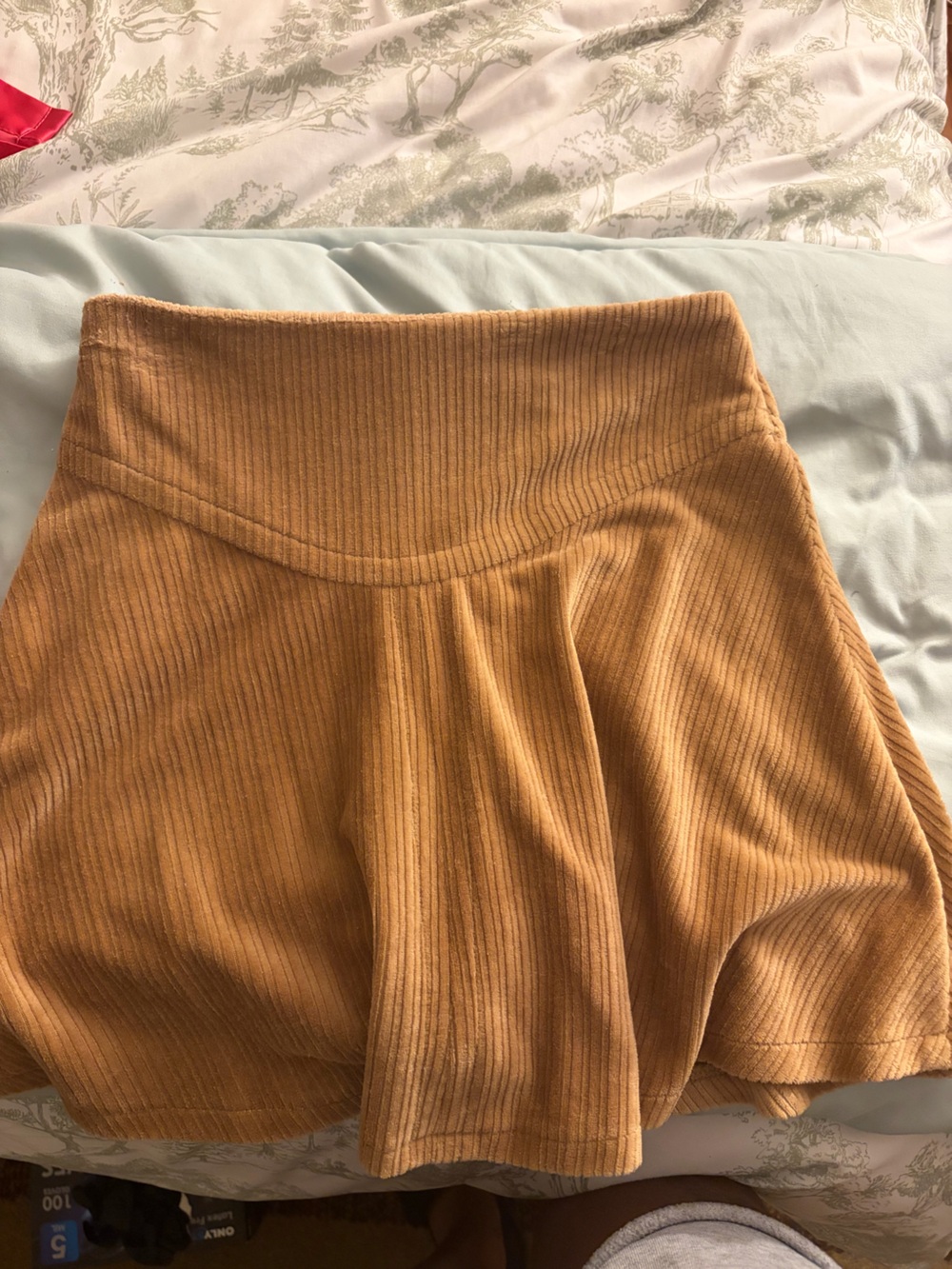 Forever 21 Ribbed Skater Shorts in Mustard Yellow